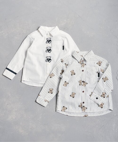 apres les cours（アプレレクール）の「tiny bear フォーマルシャツ（シャツ/ブラウス・キッズ・ストライプ/オフホワイト・90/100/110/120）」の9枚目の写真