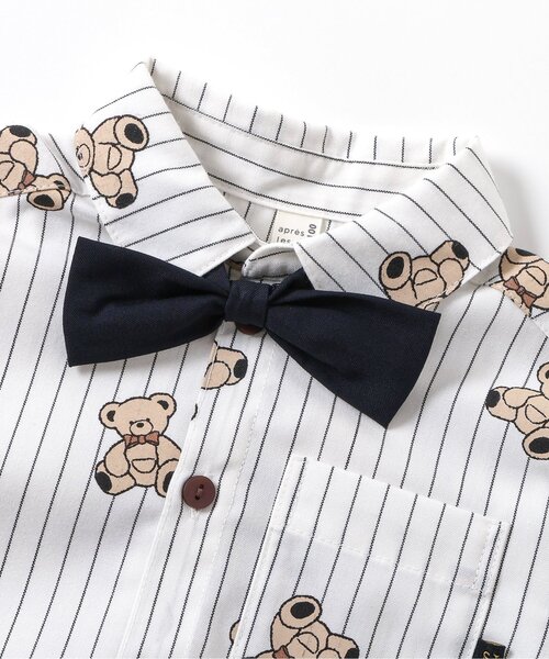 apres les cours（アプレレクール）の「tiny bear フォーマルシャツ（シャツ/ブラウス・キッズ・ストライプ/オフホワイト・90/100/110/120）」の18枚目の写真