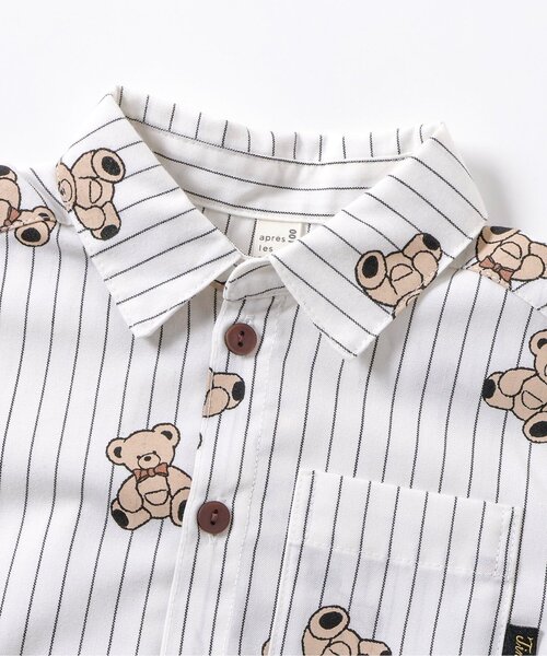 apres les cours（アプレレクール）の「tiny bear フォーマルシャツ（シャツ/ブラウス・キッズ・ストライプ/オフホワイト・90/100/110/120）」の20枚目の写真