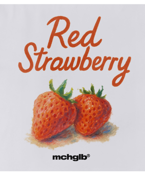 MATCHGLOBE(マッチグローブ)の「レッドストロベリーオーバーサイズTシャツ(ホワイト)(Tシャツ/カットソー・レディース・その他・FREE)」の4枚目の写真