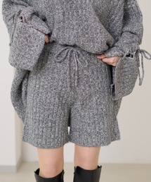 【apres jour clair】【セットアップ可能】メランジニットショートパンツ