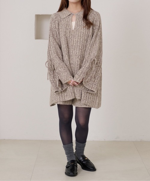apres jour clair(アプレジュールクレア)の「【apres jour clair】【セットアップ可能】メランジニットショートパンツ(その他パンツ・レディース・アイボリー/チャコールグレー/ベージュ・X-LARGE/フリー)」の18枚目の写真