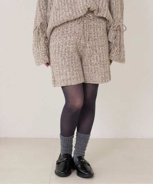 apres jour clair(アプレジュールクレア)の「【apres jour clair】【セットアップ可能】メランジニットショートパンツ(その他パンツ・レディース・アイボリー/チャコールグレー/ベージュ・X-LARGE/フリー)」の13枚目の写真