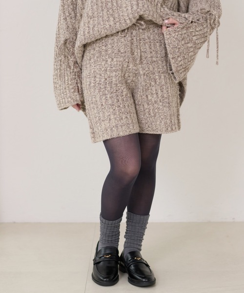 apres jour clair(アプレジュールクレア)の「【apres jour clair】【セットアップ可能】メランジニットショートパンツ(その他パンツ・レディース・アイボリー/チャコールグレー/ベージュ・X-LARGE/フリー)」の14枚目の写真