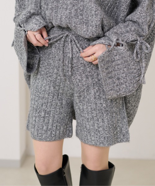 apres jour clair(アプレジュールクレア)の「【apres jour clair】【セットアップ可能】メランジニットショートパンツ(その他パンツ・レディース・アイボリー/チャコールグレー/ベージュ・X-LARGE/フリー)」の20枚目の写真