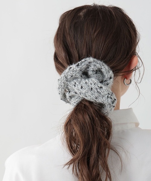 GEORGE'S（ジョージズ）の「MIXニットシュシュ（シュシュ・レディース・グレー/ブルー/アイボリー・FREE）」の4枚目の写真