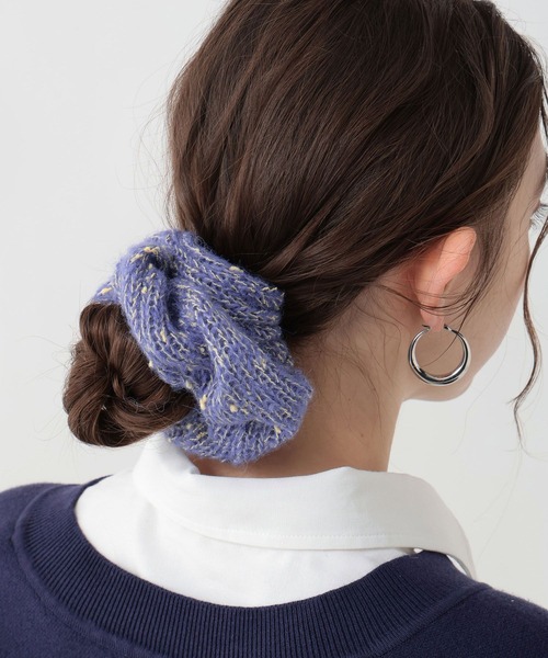 GEORGE'S（ジョージズ）の「MIXニットシュシュ（シュシュ・レディース・グレー/ブルー/アイボリー・FREE）」の6枚目の写真