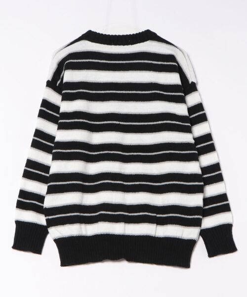 VIBGYOR（ヴィブジョー）の「ボーダーオーバーサイズニット/セーター(NEZ)（ニット/セーター・レディース・ブラック・FREE）」の5枚目の写真