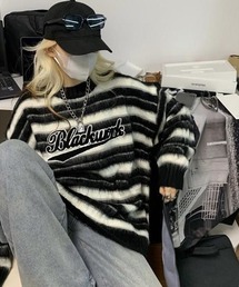 VIBGYOR | ボーダーオーバーサイズニット/セーター(NEZ)(ニット/セーター)