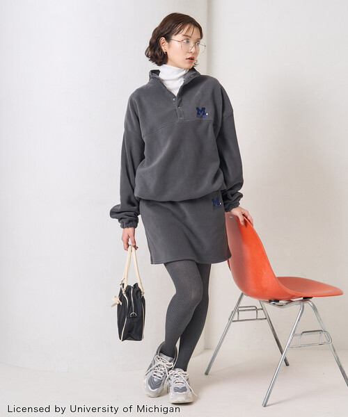 FREAK'S STORE(フリークスストア)の「カレッジロゴ フリース ミニスカート<セットアップ対応>(スカート・レディース・ネイビー/チャコール/レッド・フリ-)」の21枚目の写真