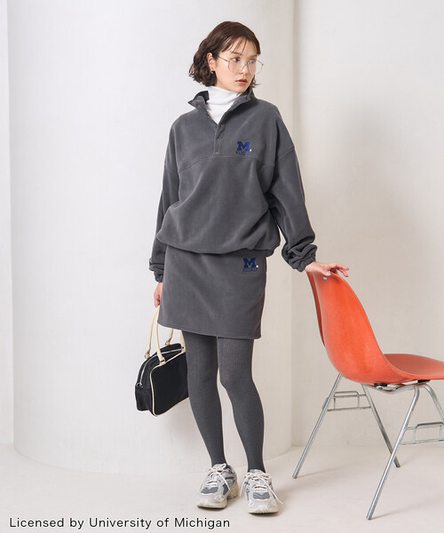 FREAK'S STORE(フリークスストア)の「カレッジロゴ フリース ミニスカート<セットアップ対応>(スカート・レディース・ネイビー/チャコール/レッド・フリ-)」の22枚目の写真