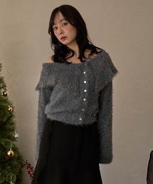 glitter wide collar knit / グリッターワイドカラーニット