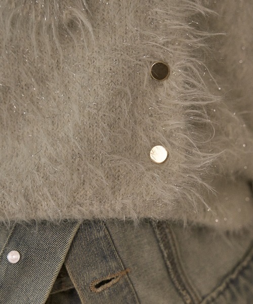 mideal(マイディール)の「glitter wide collar knit / グリッターワイドカラーニット(ニット/セーター・レディース・アイボリー/ベージュ/グレイッシュブルー・FREE)」の17枚目の写真