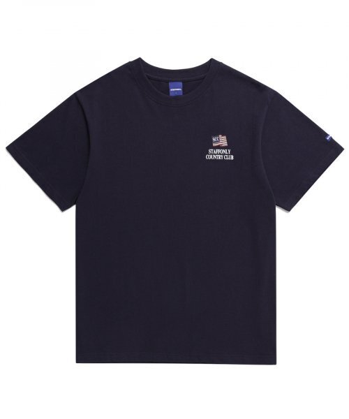 STAFF ONLY(スタッフオンリー)の「FLAG LOGO TEE (NAVY)(Tシャツ/カットソー・メンズ・その他・MEDIUM/LARGE)」の1枚目の写真