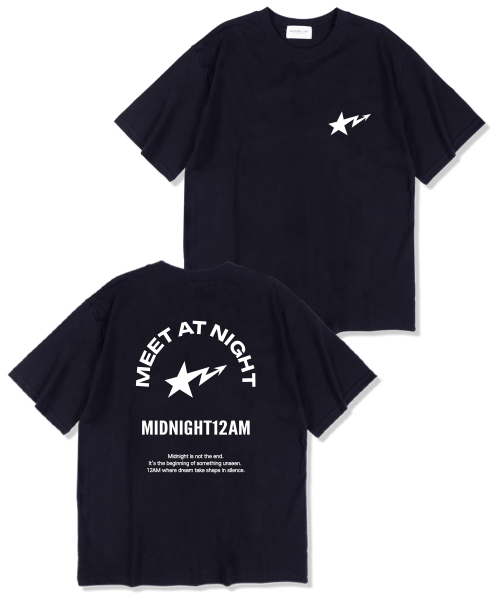 MIDNIGHT12AM(ミッドナイト12エーエム)の「ミットアンドナイト オーバーサイズ 半袖Tシャツ ネイビー(Tシャツ/カットソー・メンズ・その他・LARGE/X-LARGE/XX-LARGE)」の1枚目の写真
