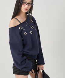 WHO'S WHO gallery | フロントアイレットオフショルスウェット(スウェット)