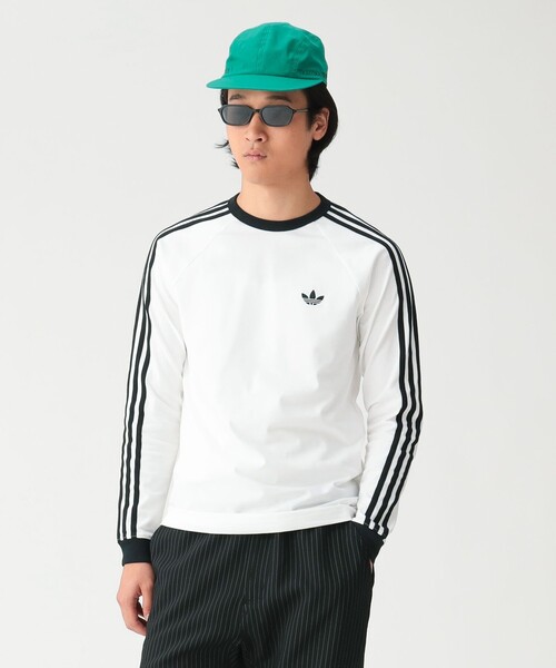 BEAMS(ビームス)の「adidas / スリーストライプス ロングスリーブ Tシャツ(Tシャツ/カットソー・メンズ・ブラック/ホワイト・MEDIUM/LARGE/X-LARGE/SMALL)」の5枚目の写真