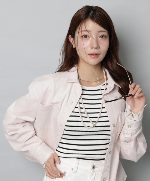 Apuweiser-riche(アプワイザーリッシェ)の「デニムシャツ(シャツ/ブラウス・レディース・ライトブルー/ピンク/ネイビー・2/1)」の7枚目の写真