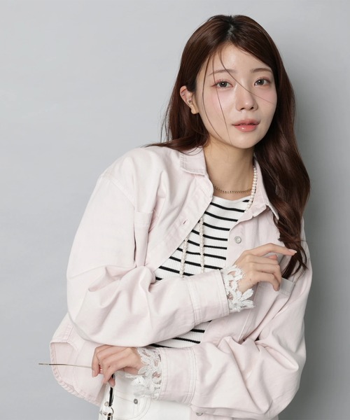 Apuweiser-riche(アプワイザーリッシェ)の「デニムシャツ(シャツ/ブラウス・レディース・ライトブルー/ピンク/ネイビー・2/1)」の9枚目の写真