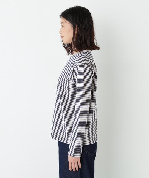 human woman(ヒューマンウーマン)の「◆マルチボーダーロンT(Tシャツ/カットソー・レディース・ダークインディゴブルー/ホワイト系その他3・MEDIUM)」の16枚目の写真