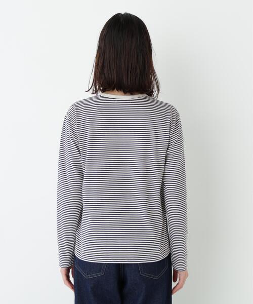 human woman(ヒューマンウーマン)の「◆マルチボーダーロンT(Tシャツ/カットソー・レディース・ダークインディゴブルー/ホワイト系その他3・MEDIUM)」の17枚目の写真