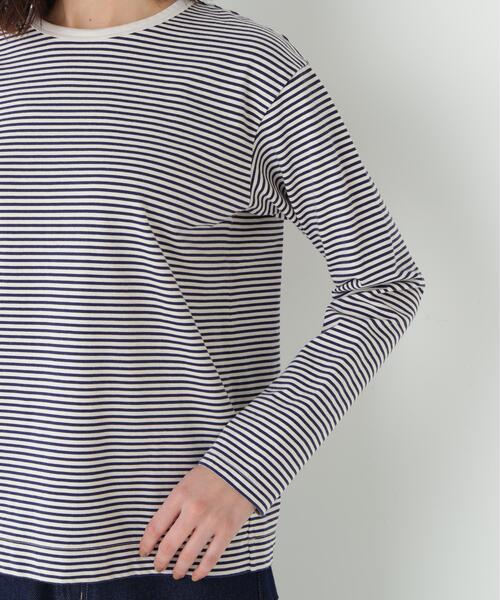 human woman(ヒューマンウーマン)の「◆マルチボーダーロンT(Tシャツ/カットソー・レディース・ダークインディゴブルー/ホワイト系その他3・MEDIUM)」の19枚目の写真