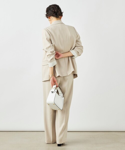 NOLLEY’S（ノーリーズ）の「《セットアップ対応》ウォッシャブルハイスペック麻調ダブルジャケット（テーラードジャケット・レディース・キャメル/ベージュ/ネイビー・40/38/36）」の7枚目の写真