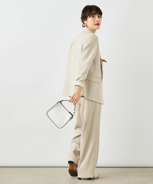 NOLLEY’S（ノーリーズ）の「《セットアップ対応》ウォッシャブルハイスペック麻調ダブルジャケット（テーラードジャケット・レディース・キャメル/ベージュ/ネイビー・40/38/36）」の8枚目の写真