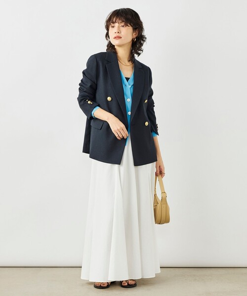 NOLLEY’S（ノーリーズ）の「《セットアップ対応》ウォッシャブルハイスペック麻調ダブルジャケット（テーラードジャケット・レディース・キャメル/ベージュ/ネイビー・40/38/36）」の16枚目の写真