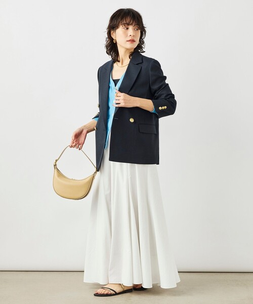 NOLLEY’S（ノーリーズ）の「《セットアップ対応》ウォッシャブルハイスペック麻調ダブルジャケット（テーラードジャケット・レディース・キャメル/ベージュ/ネイビー・40/38/36）」の17枚目の写真