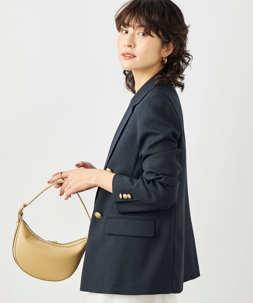 NOLLEY’S（ノーリーズ）の「《セットアップ対応》ウォッシャブルハイスペック麻調ダブルジャケット（テーラードジャケット・レディース・キャメル/ベージュ/ネイビー・40/38/36）」の20枚目の写真