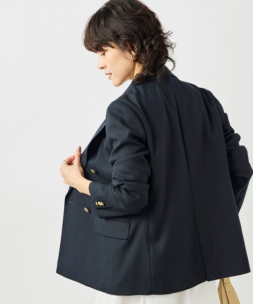 NOLLEY’S（ノーリーズ）の「《セットアップ対応》ウォッシャブルハイスペック麻調ダブルジャケット（テーラードジャケット・レディース・キャメル/ベージュ/ネイビー・40/38/36）」の21枚目の写真