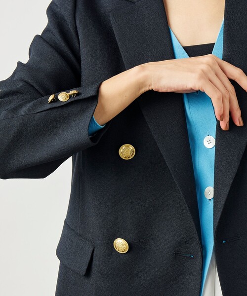 NOLLEY’S（ノーリーズ）の「《セットアップ対応》ウォッシャブルハイスペック麻調ダブルジャケット（テーラードジャケット・レディース・キャメル/ベージュ/ネイビー・40/38/36）」の22枚目の写真