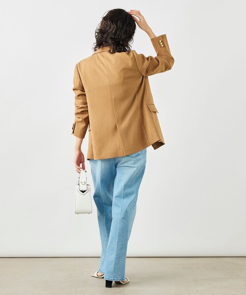 NOLLEY’S(ノーリーズ)の「《セットアップ対応》ウォッシャブルハイスペック麻調ダブルジャケット(テーラードジャケット・レディース・キャメル/ベージュ/ネイビー・40/38/36)」の13枚目の写真