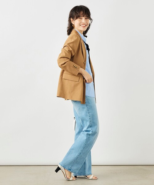 NOLLEY’S(ノーリーズ)の「《セットアップ対応》ウォッシャブルハイスペック麻調ダブルジャケット(テーラードジャケット・レディース・キャメル/ベージュ/ネイビー・40/38/36)」の12枚目の写真