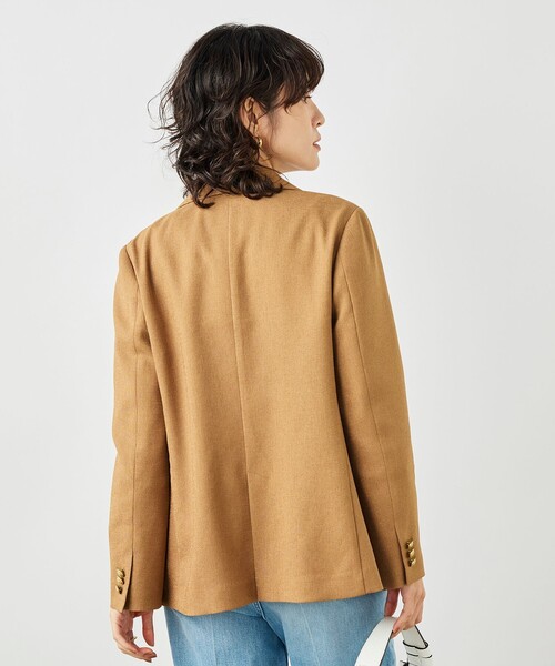 NOLLEY’S(ノーリーズ)の「《セットアップ対応》ウォッシャブルハイスペック麻調ダブルジャケット(テーラードジャケット・レディース・キャメル/ベージュ/ネイビー・40/38/36)」の8枚目の写真