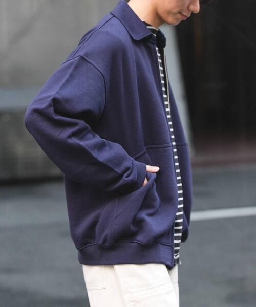 FORK&SPOON（フォークアンドスプーン）の「FORK&SPOON　ジップスウェットカーディガン（カーディガン/ボレロ・メンズ・オートミール/ネイビー・4/5）」の7枚目の写真