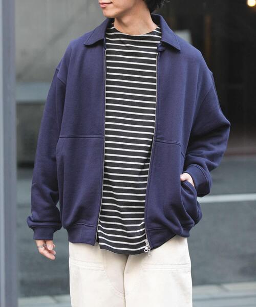 FORK&SPOON（フォークアンドスプーン）の「FORK&SPOON　ジップスウェットカーディガン（カーディガン/ボレロ・メンズ・オートミール/ネイビー・4/5）」の8枚目の写真