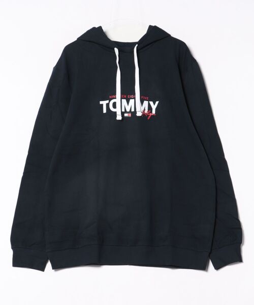 TOMMY HILFIGER(トミーヒルフィガー)の「TOMMY HILFIGER ロゴプルオーバーパーカー裏起毛(パーカー・メンズ・グレー/ネイビー・X-LARGE/MEDIUM/LARGE/SMALL)」の2枚目の写真