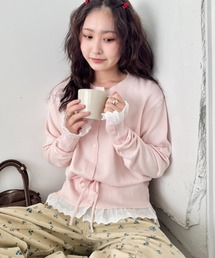 SOLLON.（ソルロン）の「コットンレースリボンリブカーディガン（カーディガン/ボレロ）」