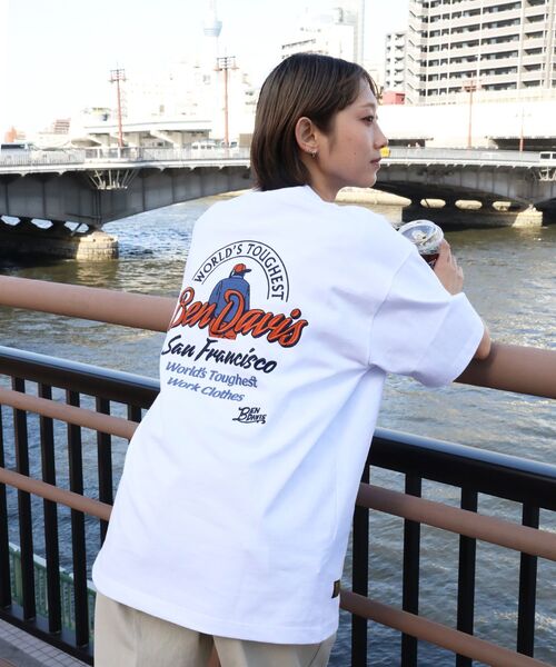 BEN DAVIS（ベンデイビス）の「【BEN DAVIS（ベンデイビス）】BD LABEL EMB TEE / Tシャツ クルーネック  ワンポイント シンプル ユニセックス（Tシャツ/カットソー・メンズ・チャコール/グリーン系その他4/ホワイト・LARGE/MEDIUM/X-LARGE）」の12枚目の写真