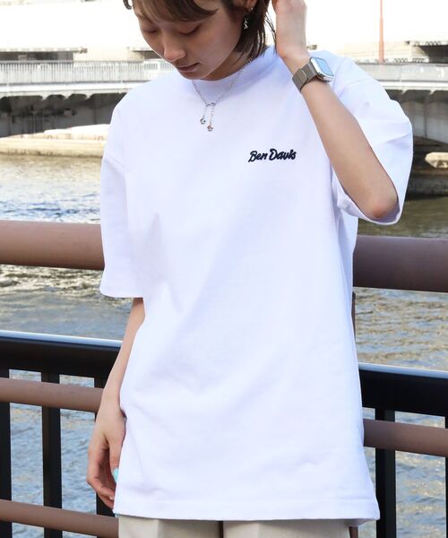 BEN DAVIS（ベンデイビス）の「【BEN DAVIS（ベンデイビス）】BD LABEL EMB TEE / Tシャツ クルーネック  ワンポイント シンプル ユニセックス（Tシャツ/カットソー・メンズ・チャコール/グリーン系その他4/ホワイト・LARGE/MEDIUM/X-LARGE）」の17枚目の写真