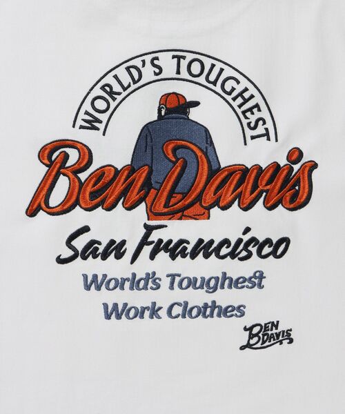 BEN DAVIS（ベンデイビス）の「【BEN DAVIS（ベンデイビス）】BD LABEL EMB TEE / Tシャツ クルーネック  ワンポイント シンプル ユニセックス（Tシャツ/カットソー・メンズ・チャコール/グリーン系その他4/ホワイト・LARGE/MEDIUM/X-LARGE）」の5枚目の写真