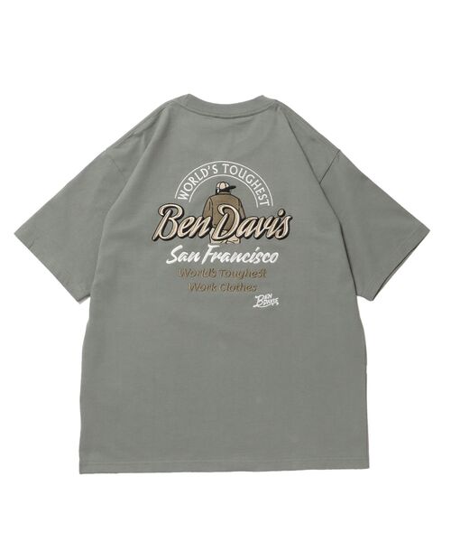 BEN DAVIS（ベンデイビス）の「【BEN DAVIS（ベンデイビス）】BD LABEL EMB TEE / Tシャツ クルーネック  ワンポイント シンプル ユニセックス（Tシャツ/カットソー・メンズ・チャコール/グリーン系その他4/ホワイト・LARGE/MEDIUM/X-LARGE）」の9枚目の写真
