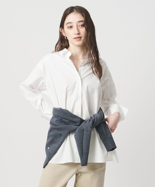 UNITED ARROWS（ユナイテッドアローズ）の「SOKTAS ロングシャツ（シャツ/ブラウス・レディース・ホワイト/ライトブルー/その他1・38/36）」の2枚目の写真