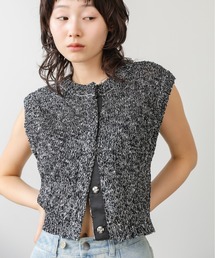 Bab | MIX編みラインニットトップス(ベスト)