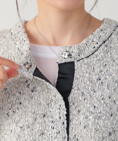 Bab（バブ）の「MIX編みラインニットトップス（ベスト・レディース・アイボリー/ブラック・FREE）」の17枚目の写真