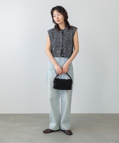 Bab（バブ）の「MIX編みラインニットトップス（ベスト・レディース・アイボリー/ブラック・FREE）」の21枚目の写真