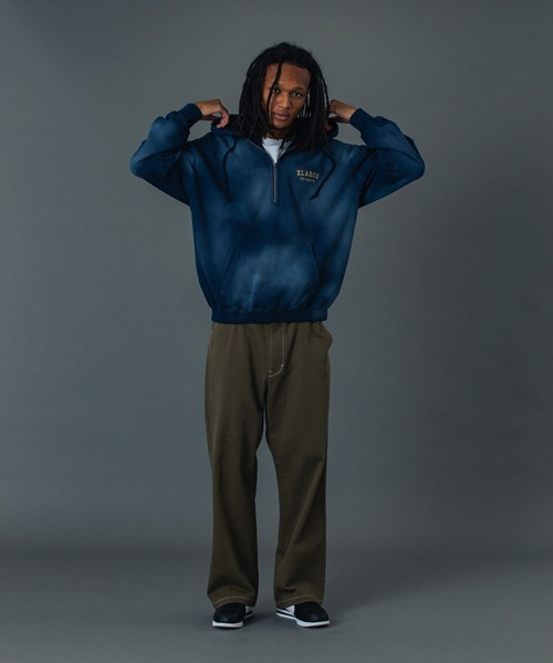 XLARGE（エクストララージ）の「HALF ZIP UP HOODED SWEATSHIRT（パーカー・メンズ・パープル/ブラック/ネイビー・XL/L/M/S）」の4枚目の写真