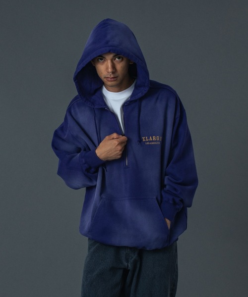 XLARGE（エクストララージ）の「HALF ZIP UP HOODED SWEATSHIRT